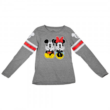 Disney Mickey & Minnie Mouse Two of a Kind Juniors Long Sleeve T-Shirt